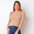 Button Neck Sweater - Camel