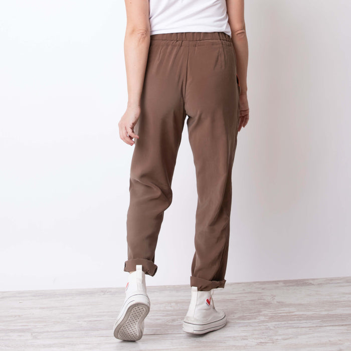 Pantaloni del pigiama con tasche ricamate - Marrone