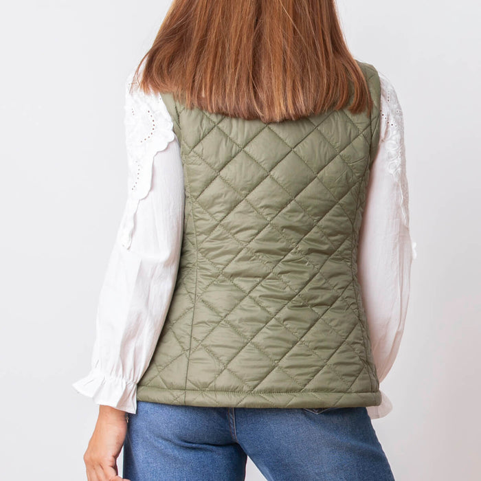 Rhombus Quilted Vest - Khaki