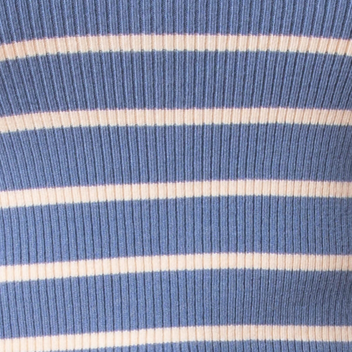 Striped Ribbed Sweater - Blue