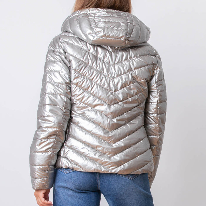 Metallic-Steppjacke – Silber