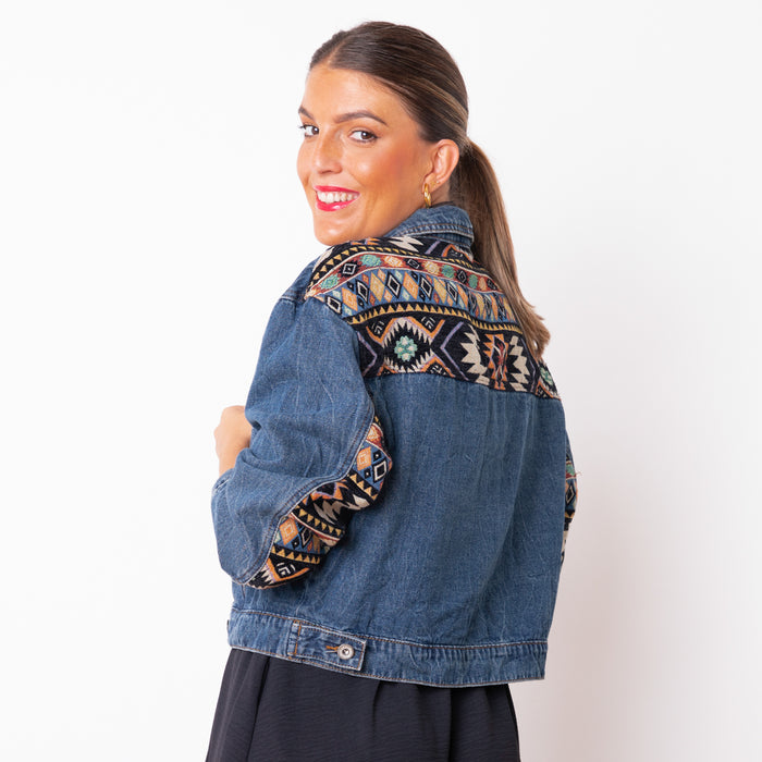 Ethnic Embroidery Jacket - Blue