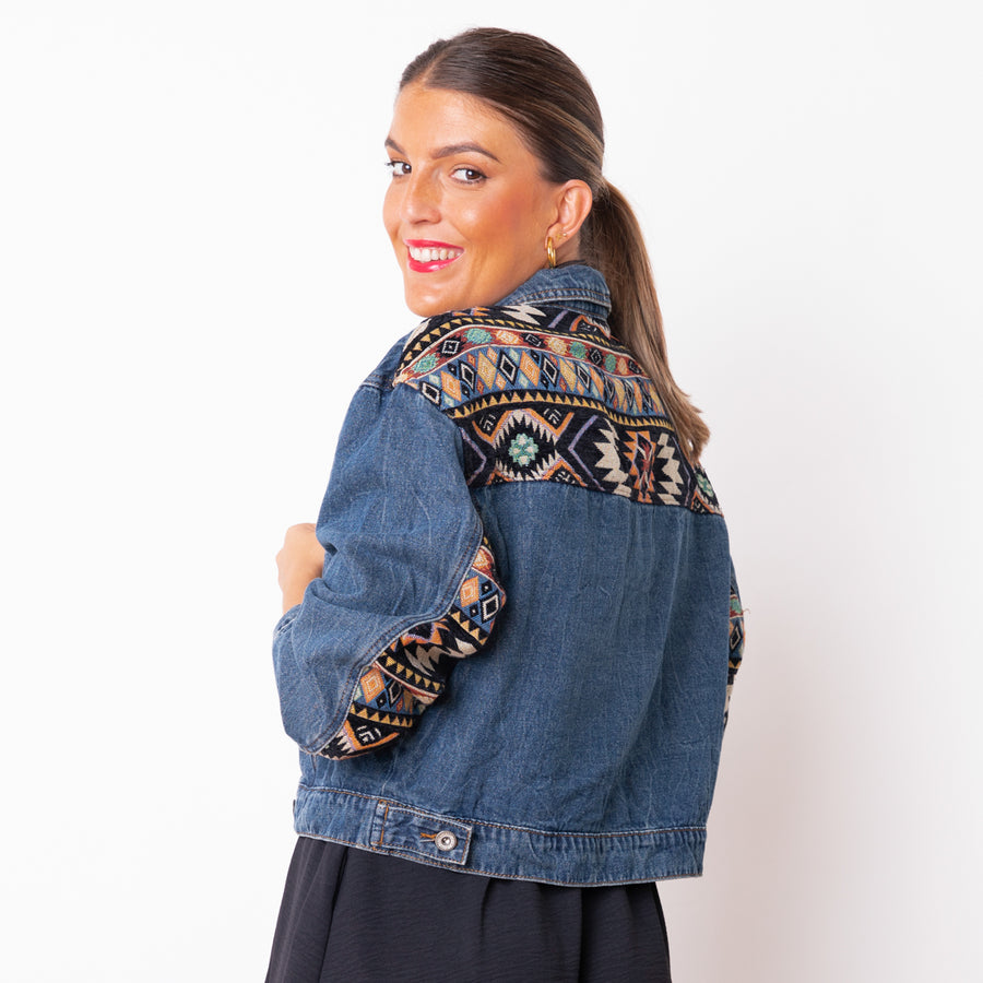 Ethnic Embroidery Jacket - Blue