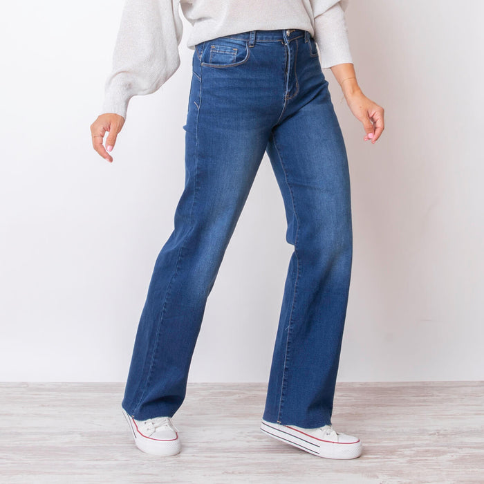 Wide Leg Jeans - Blue