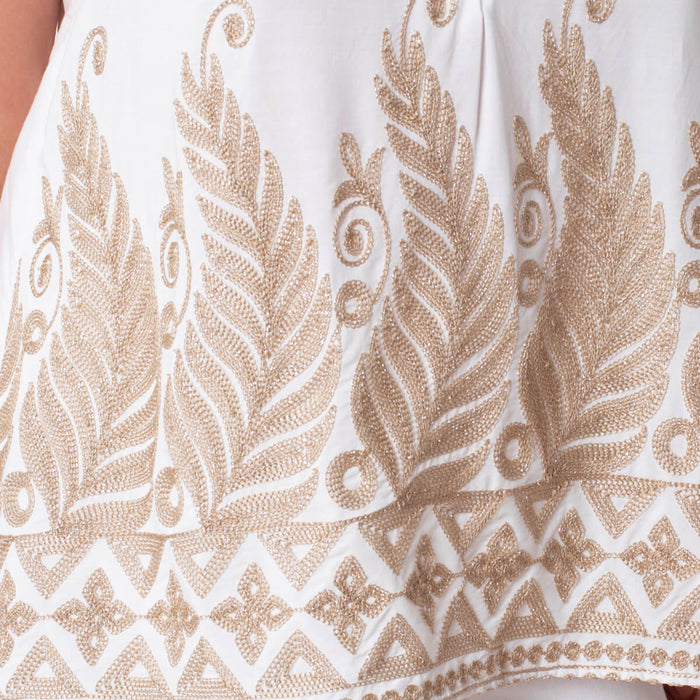 Thread Embroidered Top - Gold