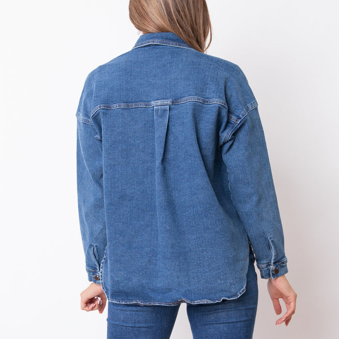 Veste en jean oversize - Bleu