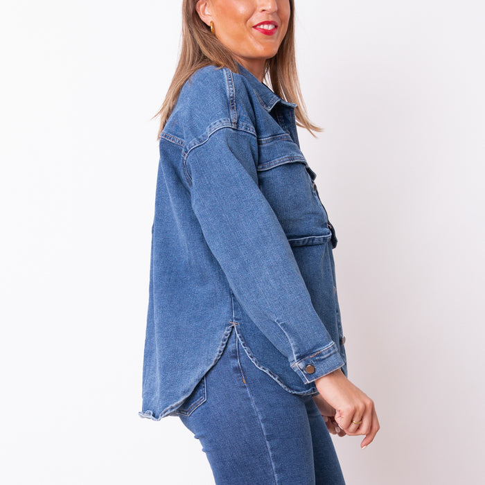 Giacca di jeans oversize - Blu