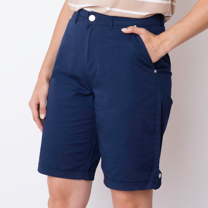 Basic Bermuda Shorts With Belt - Blue