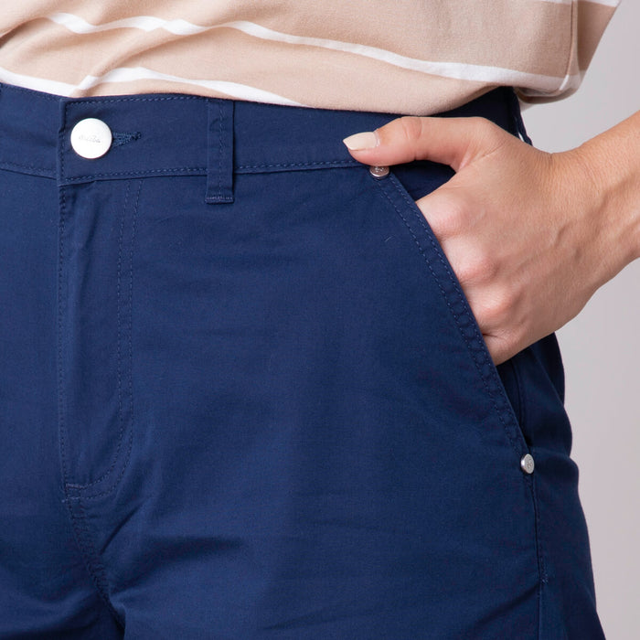 Basic Bermuda Shorts With Belt - Blue