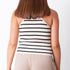 Striped Printed Top - Beige