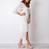 Crochet Dress/Kimono with Buttons - White