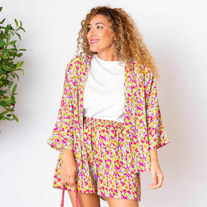 Kimono mit Zafra-Print – Mehrfarbig