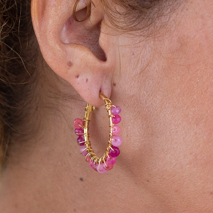 Boucles d'oreilles créoles Lisi - Rose
