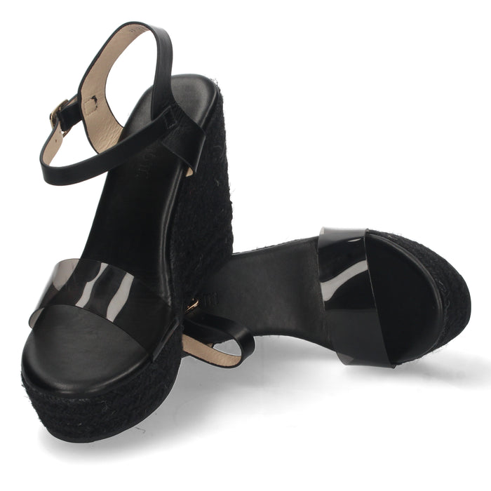 Sandal Wedge Porel - Black