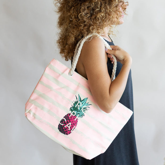 Bolsa de praia tropical piña - rosa