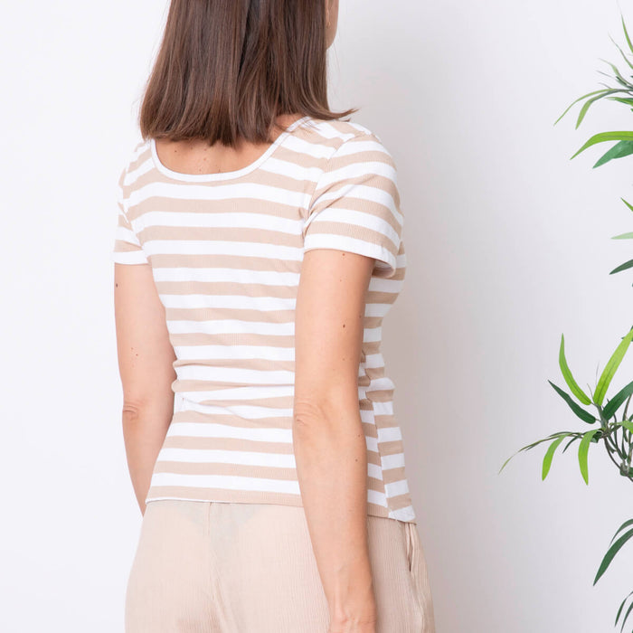 Lometa Rayas T -shirt - Beige