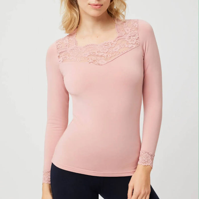 Ysabel mora 70005 térmico t -shirt - rosa/quartzo