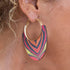 Boucles d'oreilles en bois du Kenya - Multicolore