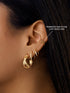 Gold Ear Cuff Cross Drop Earring