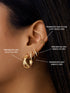 Gold Ear Cuff Cross Drop Earring