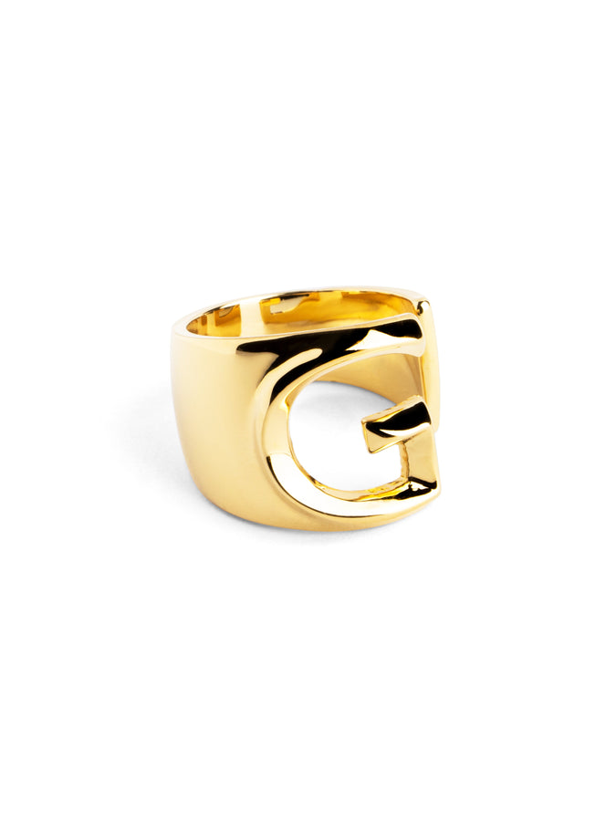 Ring Customized Letter Signet Gold plating - G