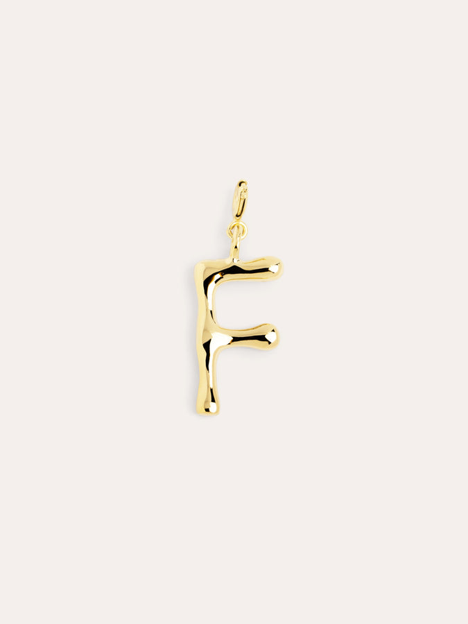 Charm Letter XL Gold plating - F