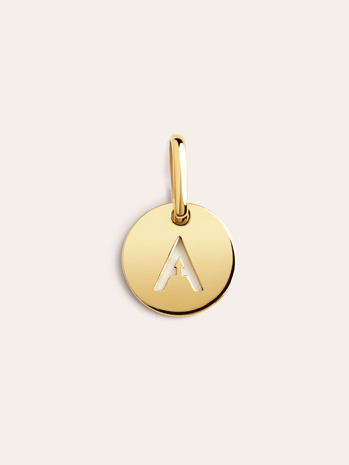Mini Medallion Letter Gold plating - A