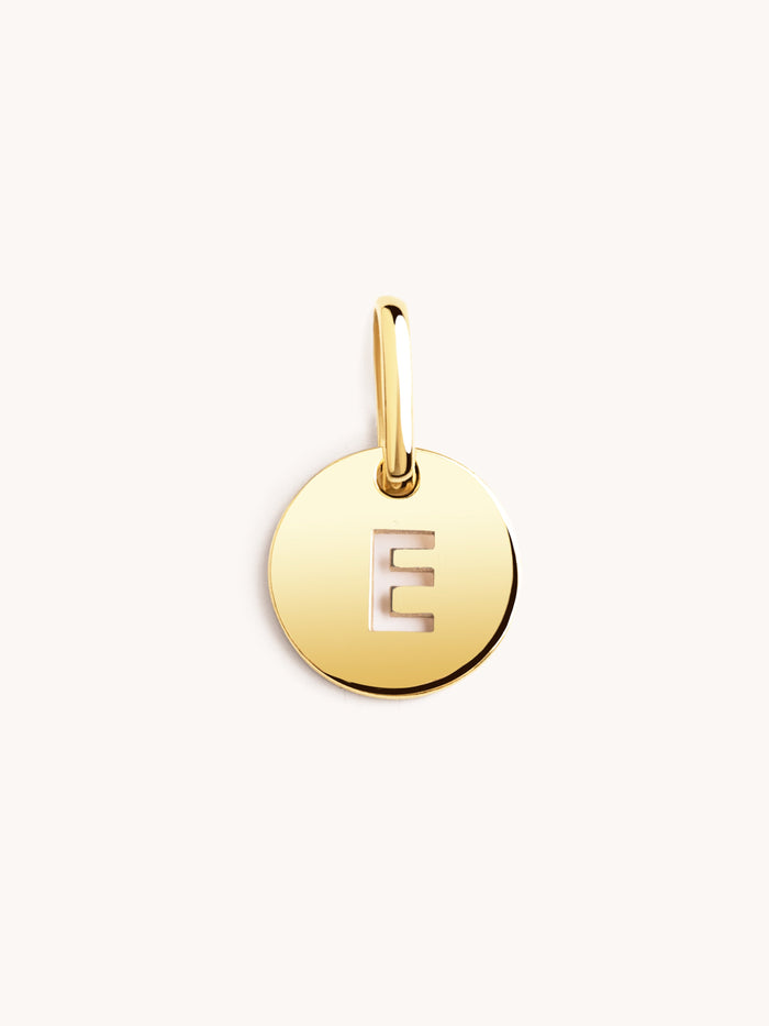 Mini Medallion Letter Gold plating - E