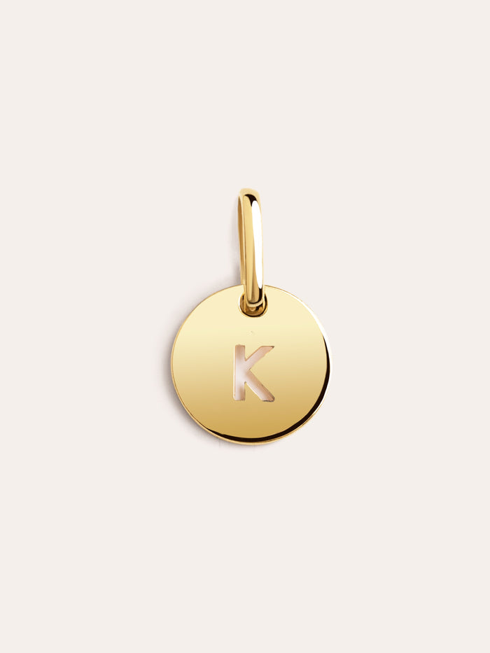 Mini Medallion Letter Gold plating - K