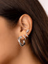 Silver Spark Ear Cuff Hoop Earrings