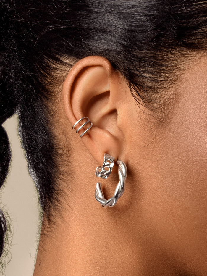 Triple Silver Ear Cuff Loose Earring