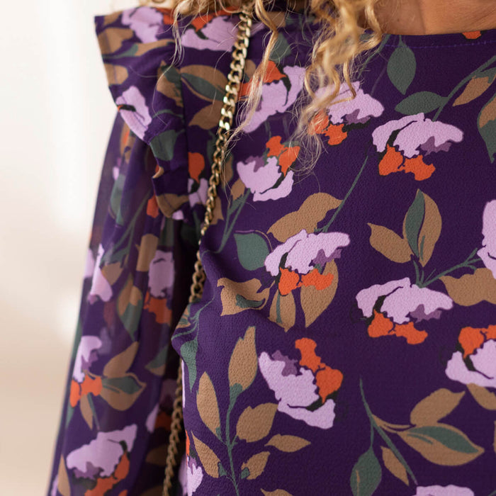 Bluse mit Puelo-Print - Violett